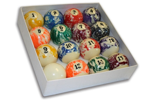 Marble Swirl Billiard Pool Ball Set