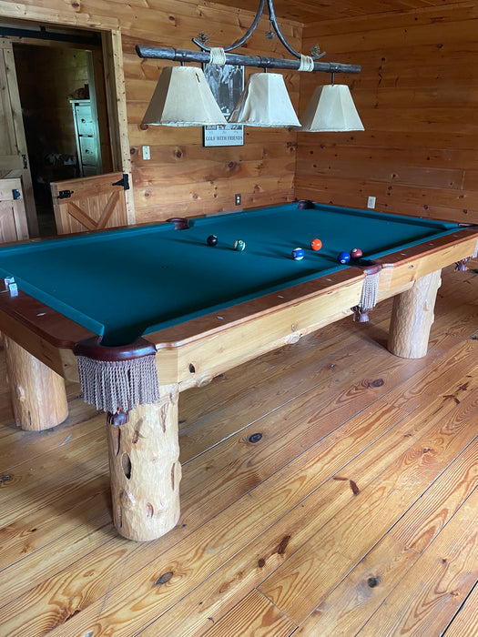 Used 8’ Custom Log Pool Table