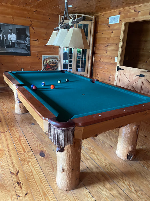 Used 8’ Custom Log Pool Table