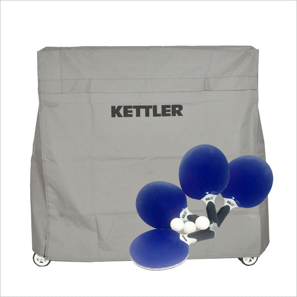 KETTLER Berlin Pro Outdoor Table Tennis Table 4-Player Bundle