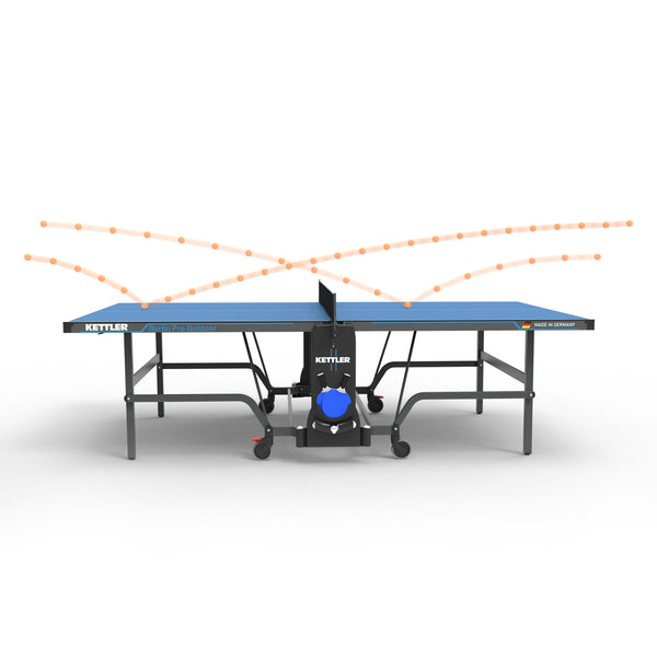 KETTLER Berlin Pro Outdoor Table Tennis Table 4-Player Bundle