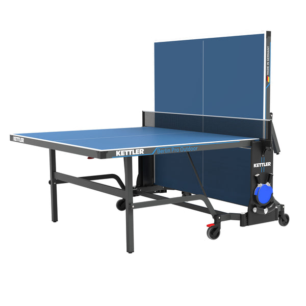 KETTLER Berlin Pro Outdoor Table Tennis Table 4-Player Bundle