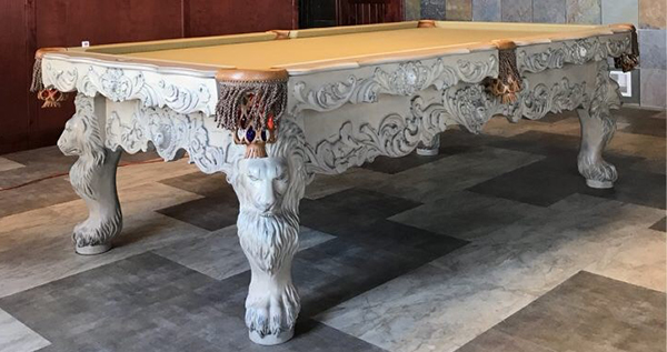 Olhausen St. Leone Pool Table antique white finish