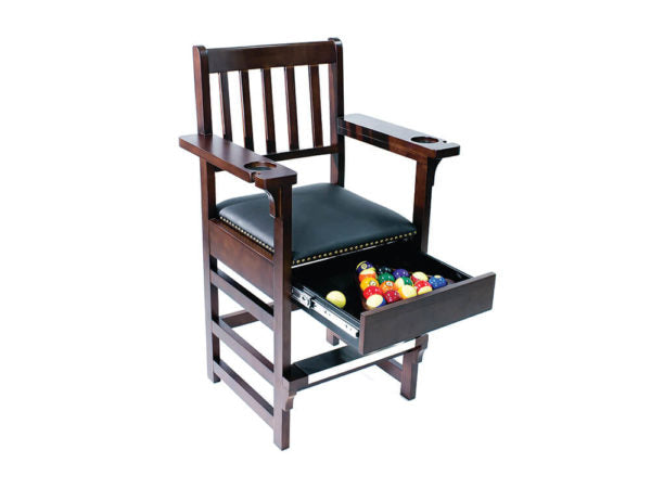 Espresso Spectator Chair With Drawer