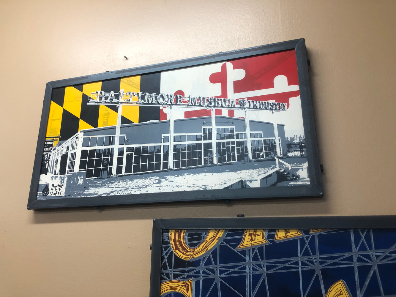 Baltimore Museum of Industry Maryland Flag Steel Frame Wall Art