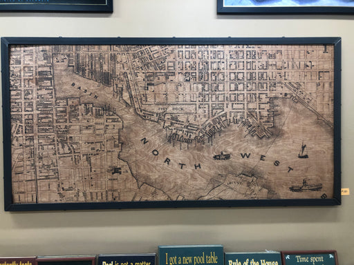 Large Baltimore Map Steel Frame Wall Art