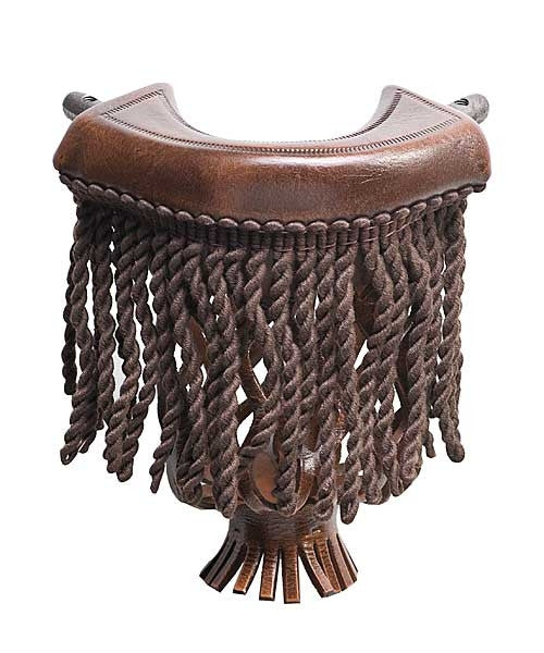 Leather Fringe Pocket in Dark Brown