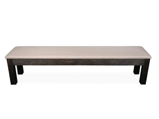 Charcoal Brown Bench With Cream Linen Fabric
